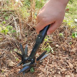 Refreshing Home Roterende Cultivator Gereedschap Handbediende Tuincultivator met Tanden Draagbare Losmaakaarde Veelzijdige Tuincultivator Roterende Helmstok zwart