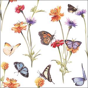 Ambiente Servetten Butterfly Garden White 33cm FSC Mix