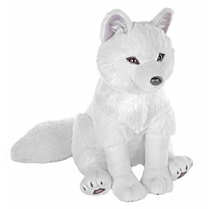 Wild Republic poolvos knuffel - knuffeldier - pluche - wit - 30 cm - zittend - vossen -