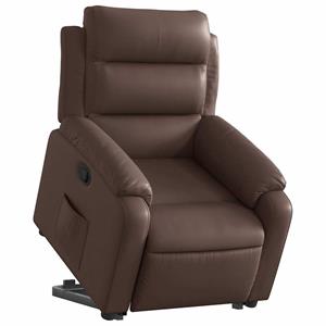 VidaXL Sta-op-fauteuil verstelbaar kunstleer bruin