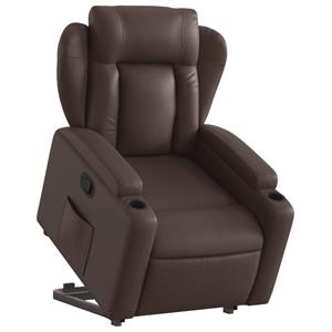 VidaXL Sta-op-fauteuil verstelbaar kunstleer bruin