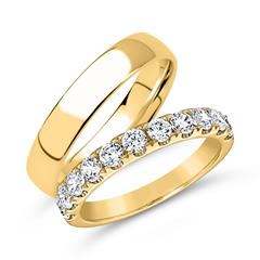 Brilladia FairJewel Half-Eternity en ring gezet in 14K goud, Lab diamanten