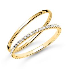 Brilladia Trouwring gezet in 14 karaat geelgoud met diamanten