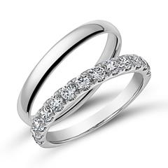 Brilladia FairJewel Trouwring gezet in 14 karaat witgoud, Lab Grown Diamonds