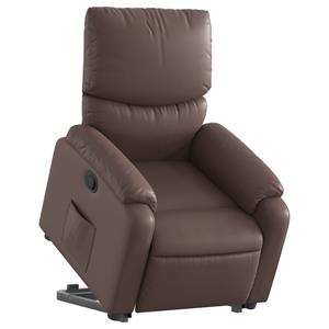 VidaXL Sta-op-fauteuil verstelbaar kunstleer bruin