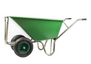 Huismerk Kruiwagen 160 liter met 2 wielen (gegalvaniseerd frame)