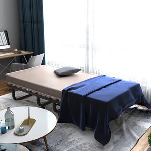 Costway 80 x 200 cm Opvouwbaar Bed met Traagschuim Matras Opklapbaar Metalen Gastbed Slaper Gemaakt in Italië Beige+Zwart