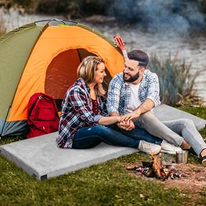 Costway Traagschuim Campingmatras Oprolbare Waterdichte Slaapmat Lichtgewicht Draagbare Slaapmat voor Reizen Wandelen