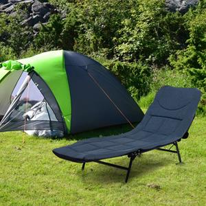 Costway Opklapbaar Campingbed Licht Draagbaar Campingbed met 6-Standen Verstelbare Rugleuning Liggend Campingbed voor Kantoor Reizen