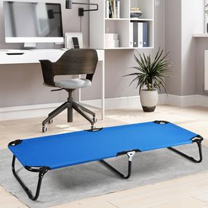 Costway Veldbed Campingbed tot 150 kg Belastbaar Klapbed Ligbed Campingbed Eenpersoonsbed 191 x 56 x 31 cm Blauw
