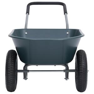vidaXL Kruiwagen 100 kg 78 L 140x63x65 cm groen en grijs