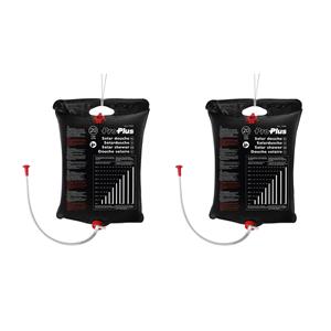 Set van 2x stuks mobiele camping solar douches waterzakken 20 liter -