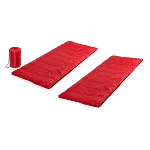 Merkloos Set van 2x stuks rode kampeer 1 persoons slaapzakken dekenmodel 75 x 185 cm -