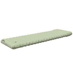 kampeermat, opblaasbaar luchtbed met voetpomp, lichtgewicht en comfortabel, ideaal voor buiten, 195 x 65 x 10 cm, groen | Aosom.nl