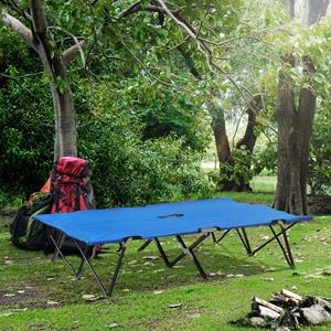 Outsunny opvouwbaar campingbed, ideaal voor 2 personen, stevig en lichtgewicht, eenvoudig te dragen, 193 x 125 x 40 cm, blauw | Aosom.nl
