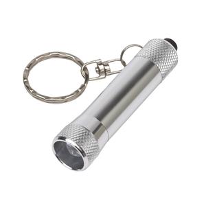 Merkloos Sleutelhangers met kleine zaklamp - zilver - Uitdeel speelgoed cadeautjes - mini zaklampen -