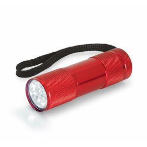 Merkloos Compacte LED kinder zaklamp - aluminium - rood - 9 cm -
