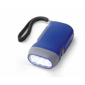 Merkloos Compacte Knijpkat zaklamp - kunststof - blauw - 10 x 5 cm -