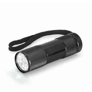 Merkloos Compacte LED kinder zaklamp - aluminium - zwart - 9 cm -