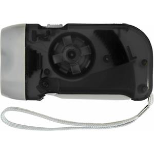 Merkloos Zaklamp knijpkat/dynamo - dubbele LED - Zwart - Batterij loos verlichten -
