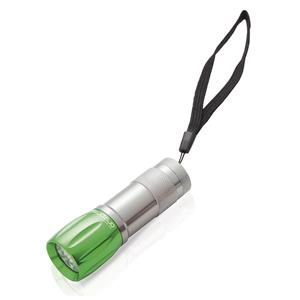 Merkloos Survival zaklamp LED - groen - compact - preppen/outdoor/kamperen -