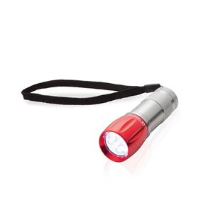 Merkloos Survival zaklamp LED - rood - compact - preppen/outdoor/kamperen -