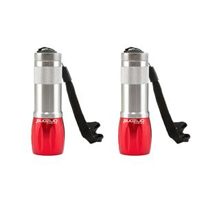 Merkloos Survival zaklamp LED - 2x - rood - compact - preppen/outdoor/kamperen -