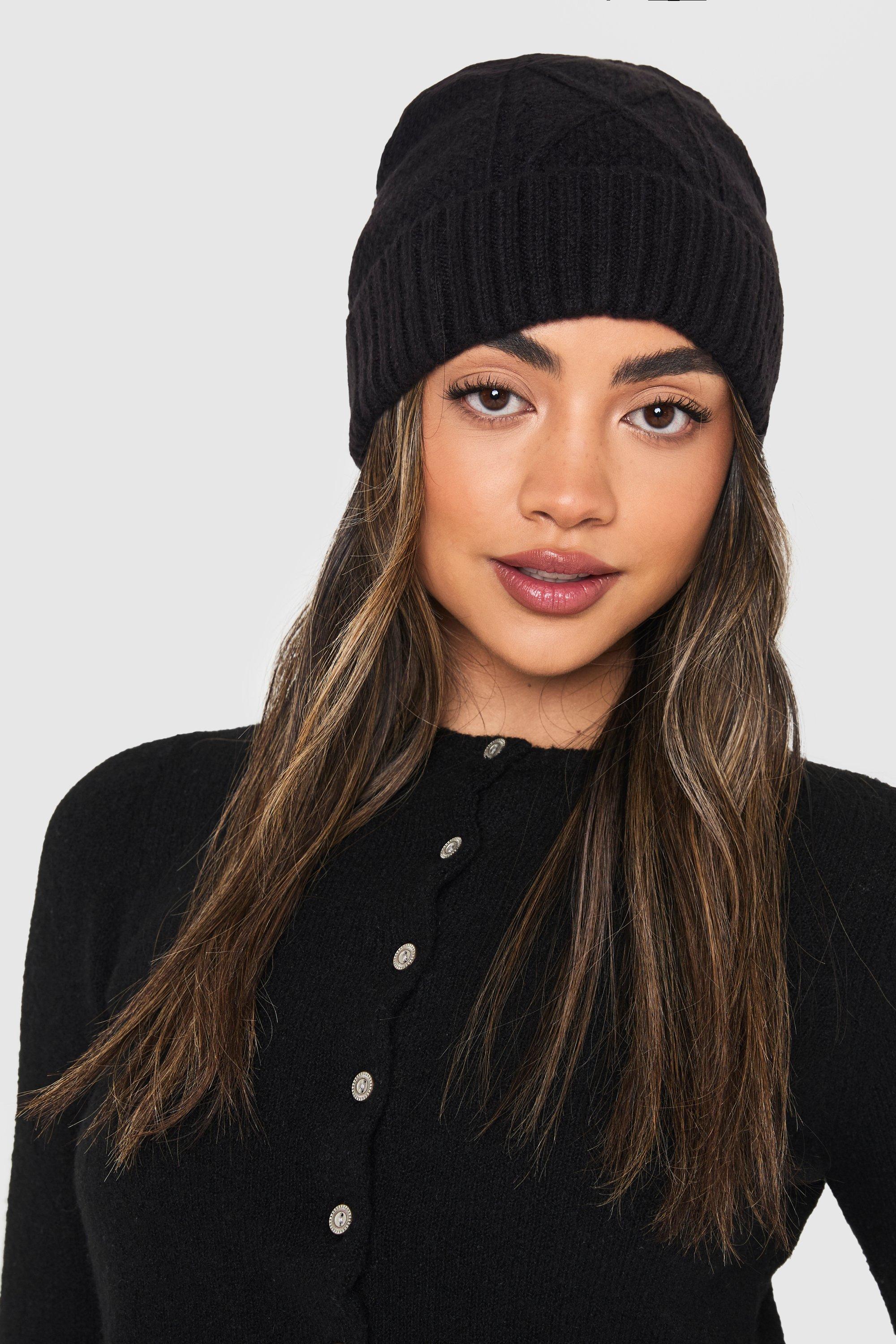 Grof Gebreide Muts, Black
