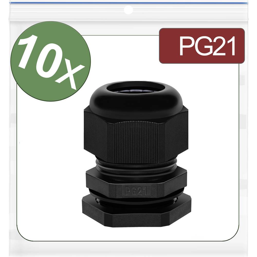 Quadrios 24CA384 Wartel PG21 Polyamide Zwart 10 stuk(s)