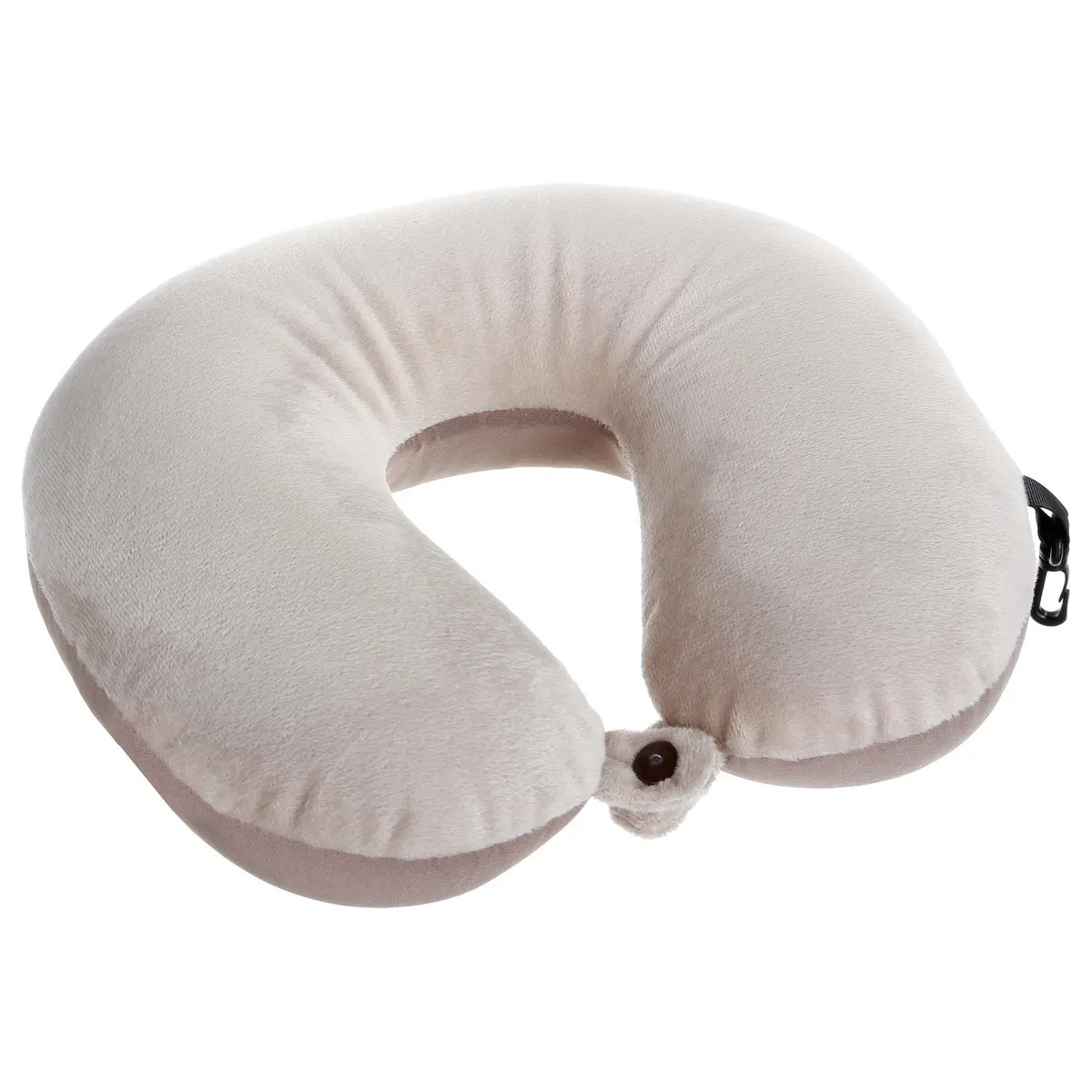 5five Nekkussen Fluweel - beige - met ophangclip - polyester - reiskussen voor onderweg -