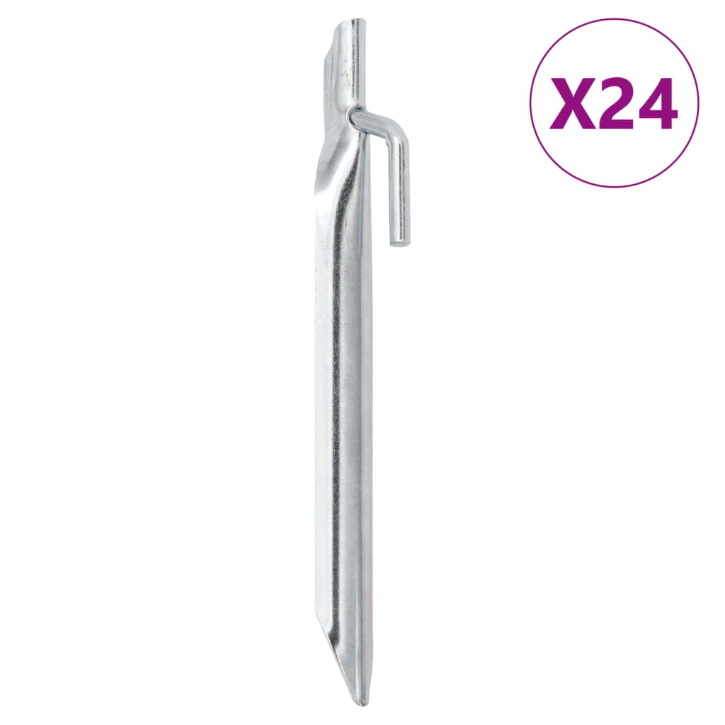 VidaXL Tentharingen 24 st V-vormig Ø20 mm 17 cm gegalvaniseerd staal