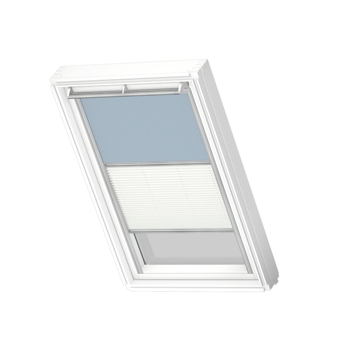 VELUX Manueel Duo Verduisterend Dakraam Rolgordijndfd Sk10 4576s Lichtblauw - Wit
