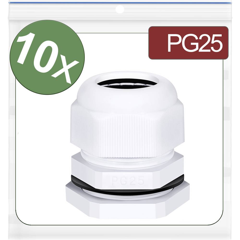 Quadrios 24CA411 Wartel PG25 Polyamide Wit 10 stuk(s)
