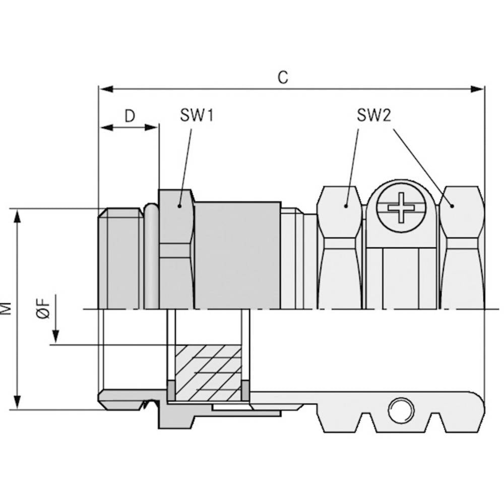 LAPP 52106755 Wartel M25 Messing Messing 25 stuk(s)
