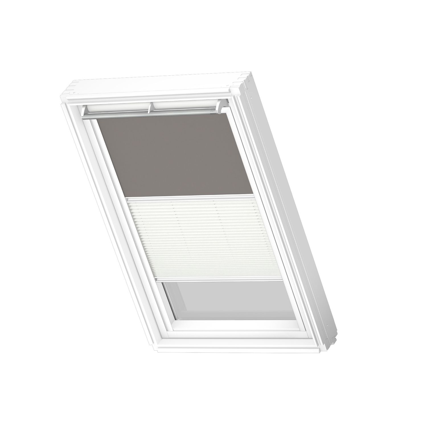VELUX Manueel Duo Verduisterend Dakraam Rolgordijn White Line Dfd Ck02 0705swl Grijs - Wit