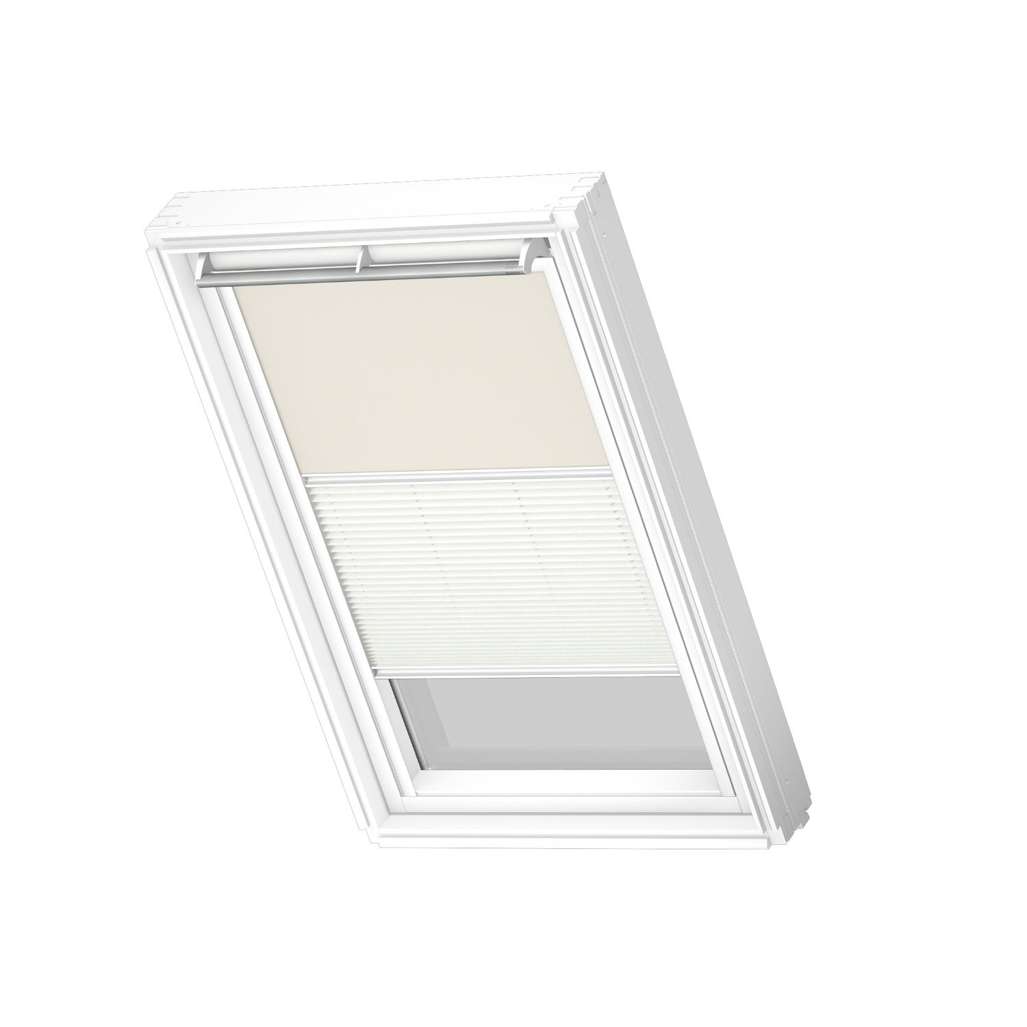 VELUX Manueel Duo Verduisterend Dakraam Rolgordijn White Line Dfd P04 1085swl Beige - Wit