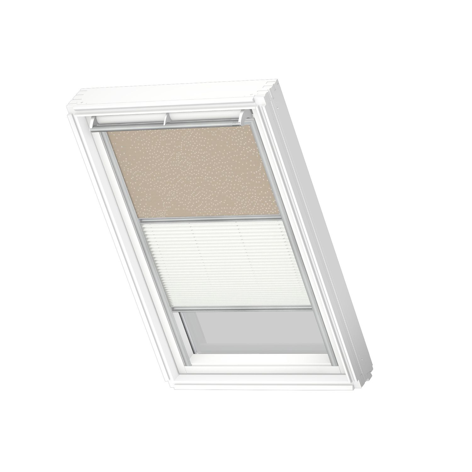 VELUX Manueel Duo Verduisterend Dakraam Rolgordijn Dfd M04 4579s Natuurlijk - Wit