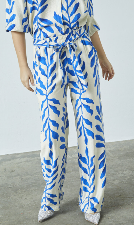 Sisters Point Pantalon Ella-PA43 Cream/Blue