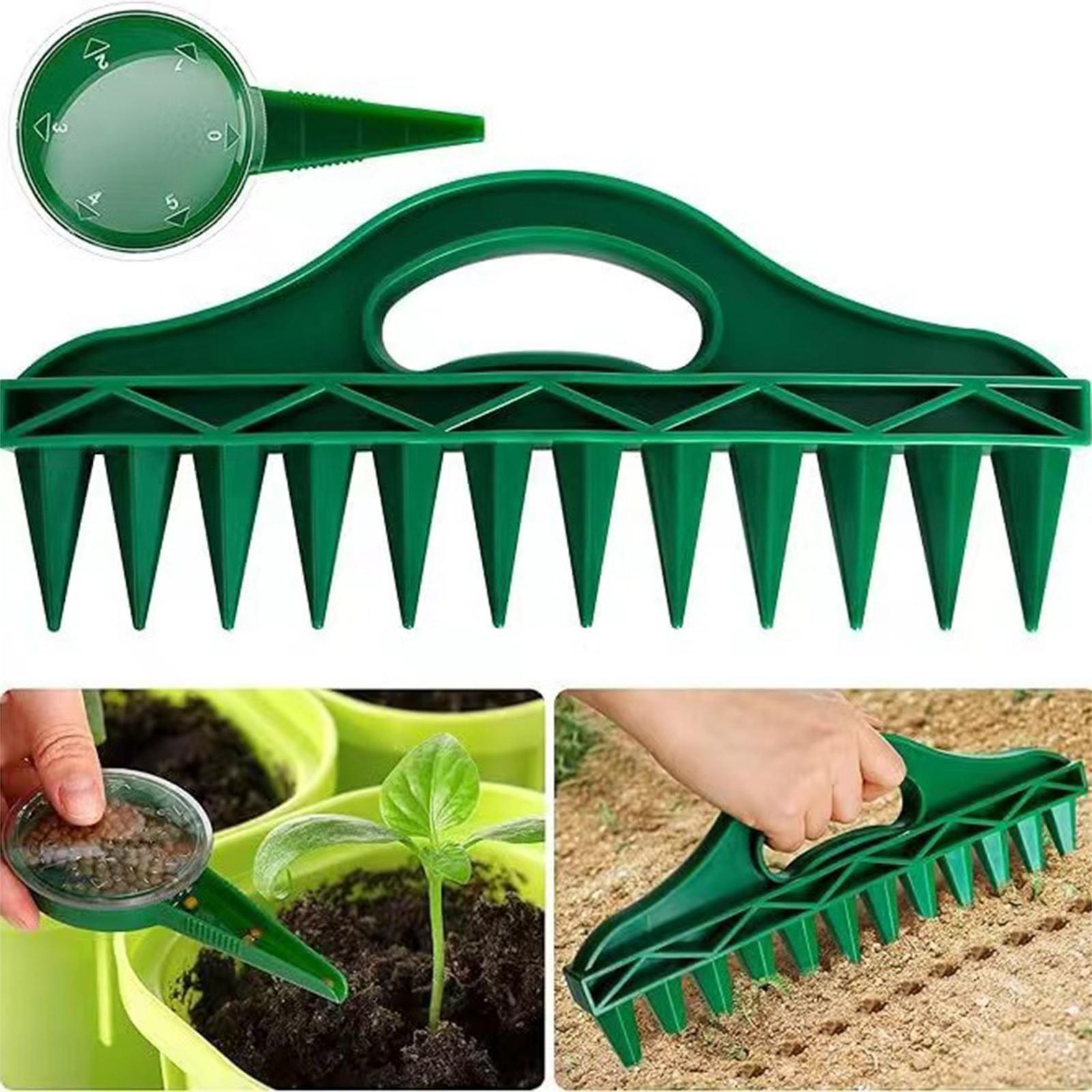 Linglong Zaaigatpons Multi Dibbers 12 Gaten Hand Dibber Plant Dibber Tuingereedschap Voor het planten Plantenbollen Groente Knoflook One Size