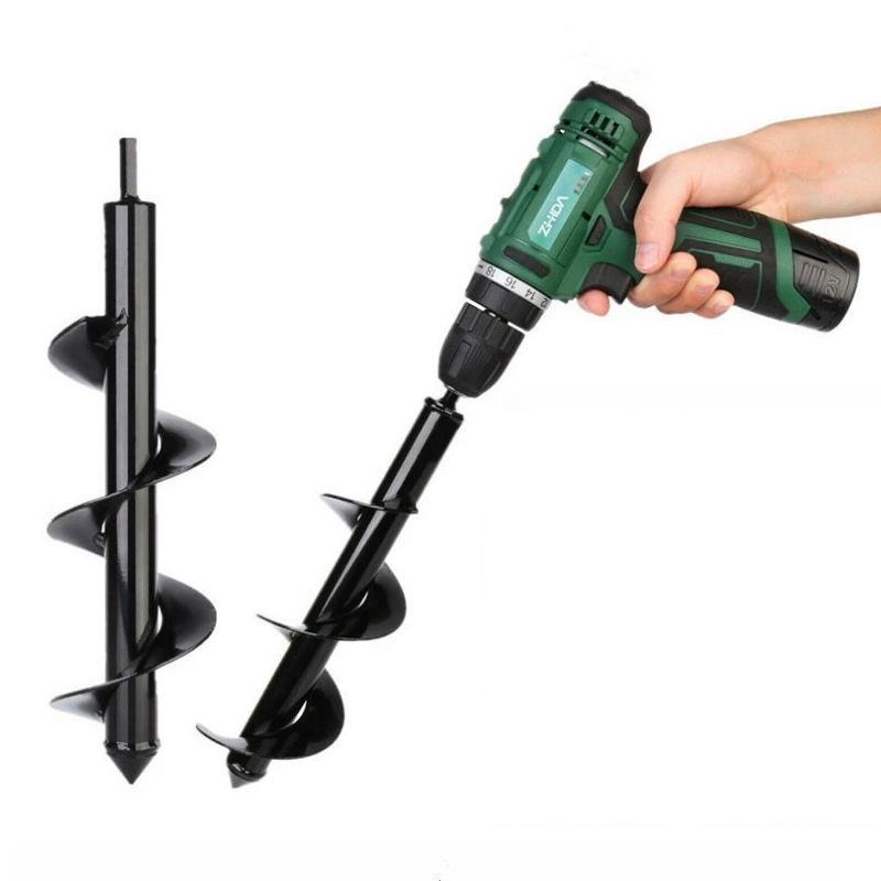 GearUp AutoMoto Spiraalvormige handboormachine voor het planten van zaden, bloemen en groenten in een kas, met elektrische boormachine en zaklamp.