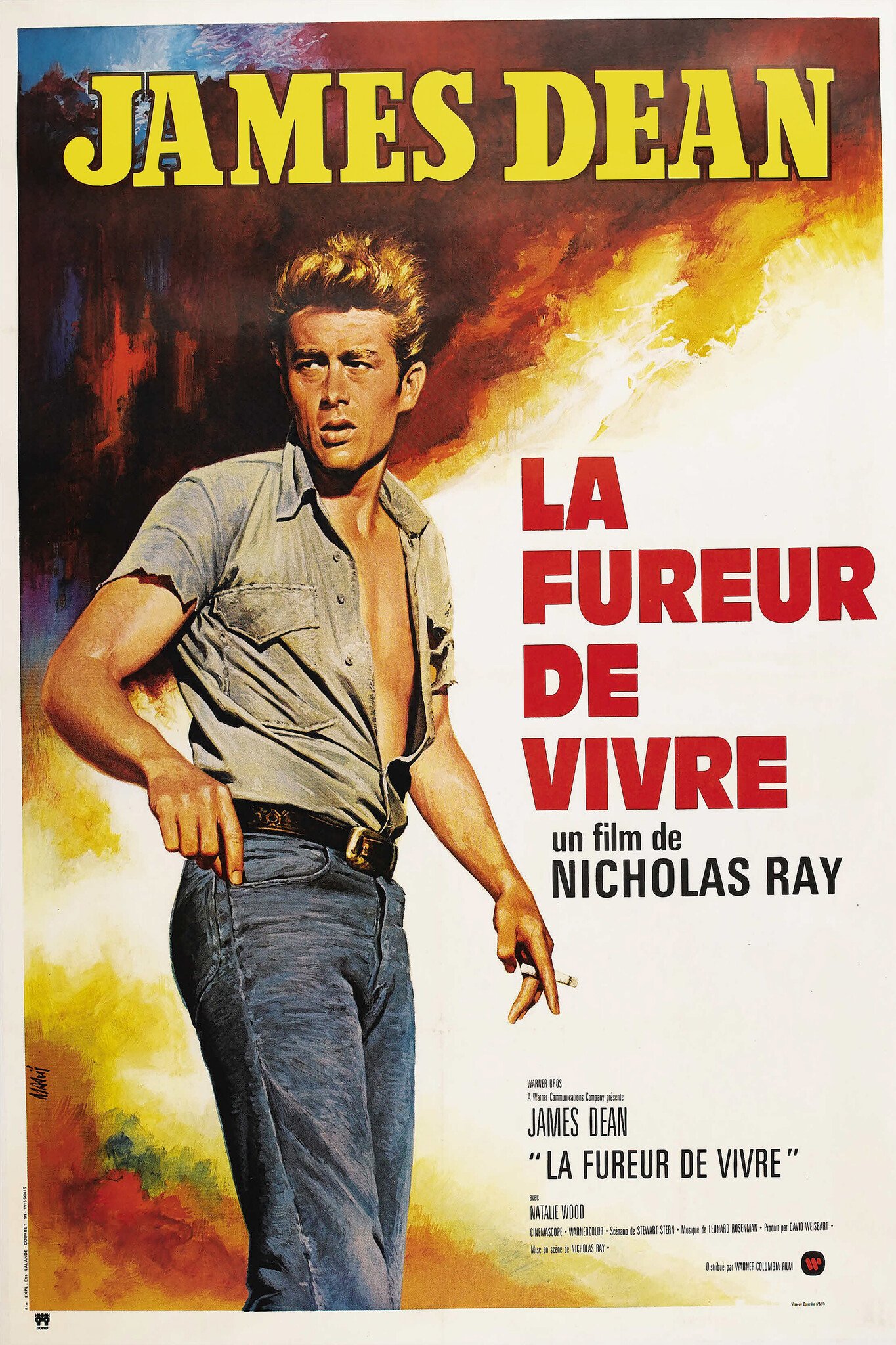 Karo-art Poster-James Dean-La Fureur de Vivre,1955, Originele Filmposter, Premium Print, Professioneel Fotopapier