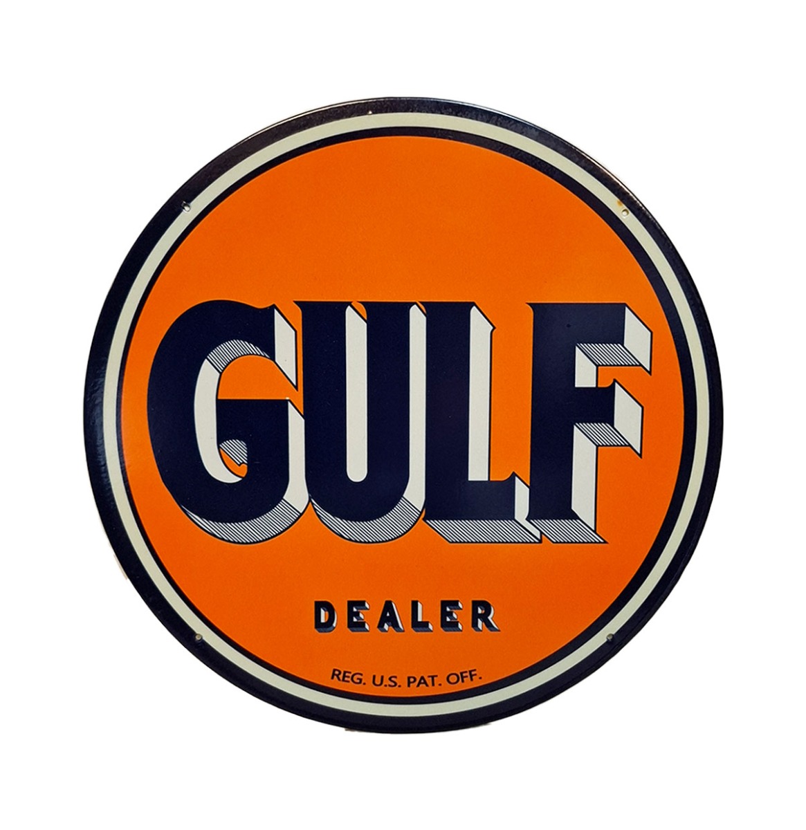 Fiftiesstore Gulf Dealer Stalen Bord Poedercoat - Ø30cm