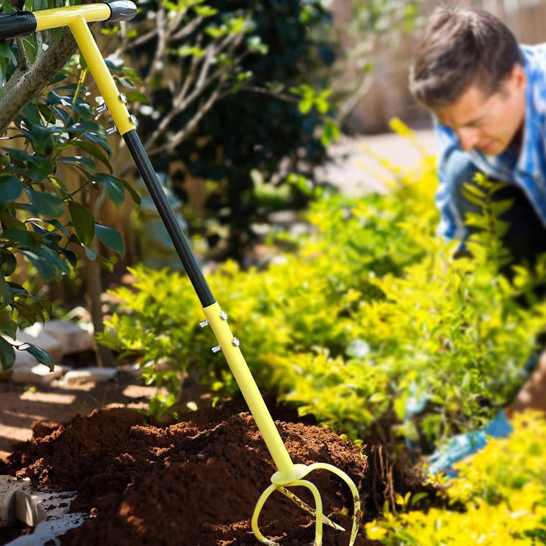 Yazy Verstelbare hoogte T-hendel Twist Tiller Tuinklauwcultivator voor het losmaken van de grond en beluchten van gazons