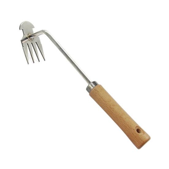 Refreshing Home Tuinieren Handonkruidverwijderaar met handvat Roestvrij Ultrascherp gepolijst oppervlak Handwiedergereedschap Tuinbenodigdheden bruin