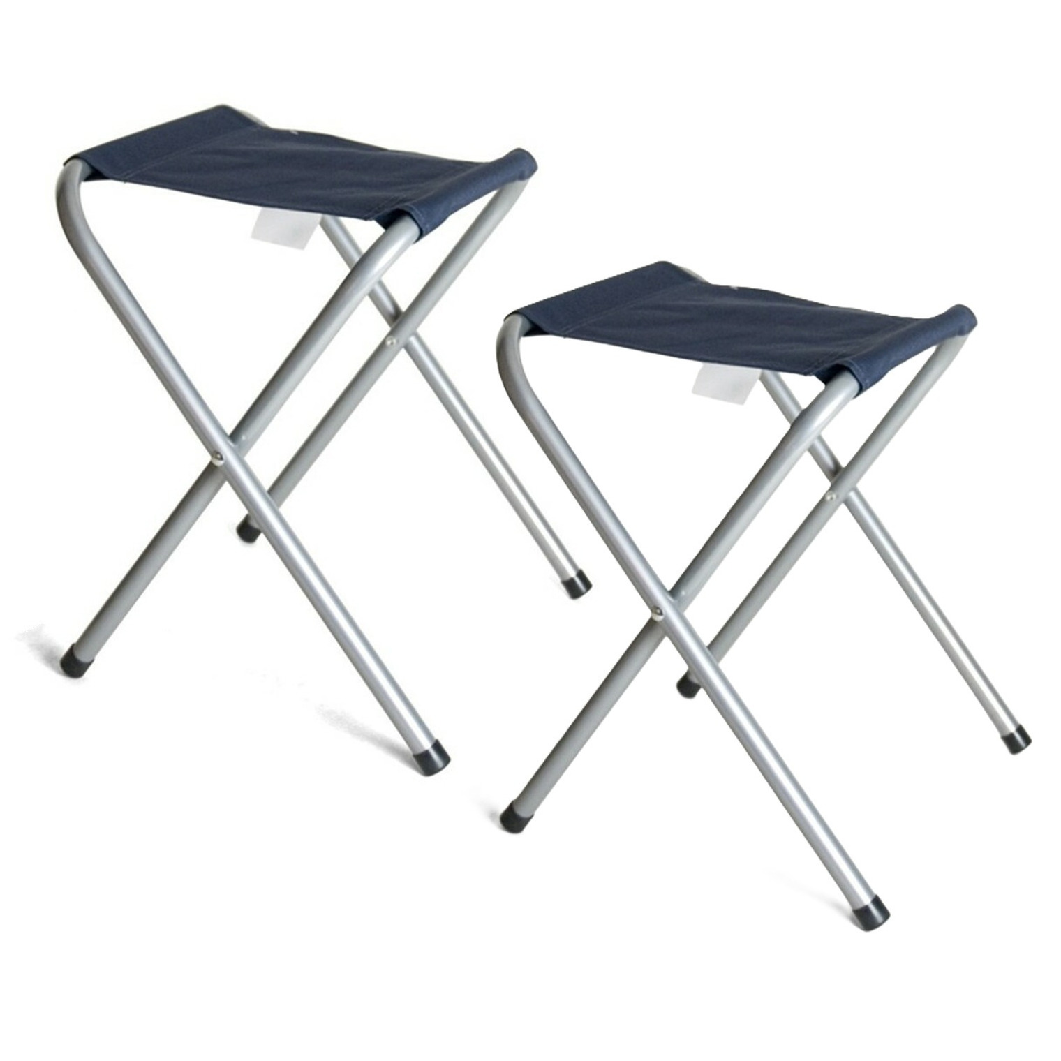 Gerimport Opvouwbare stoel - 2x - blauw - kunststof/metaal - 35 x cm - klapstoel camping -