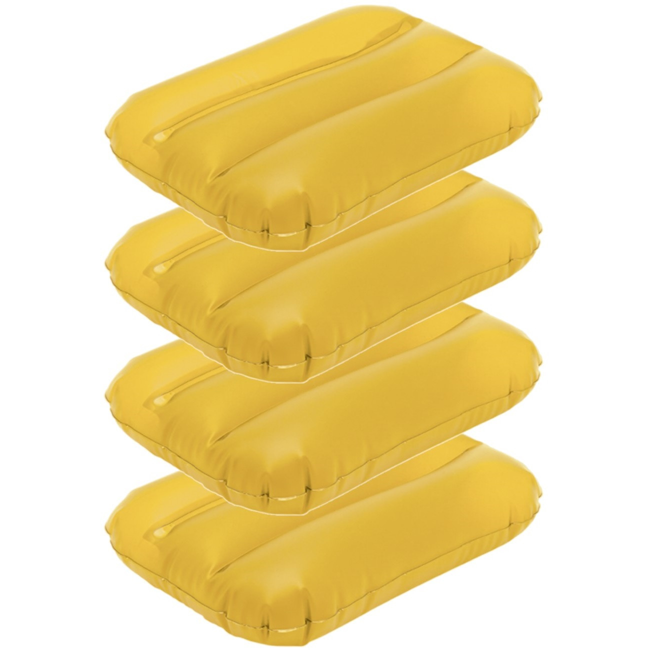 Merkloos 4x Opblaasbare kussentjes geel 28 x 19 cm -