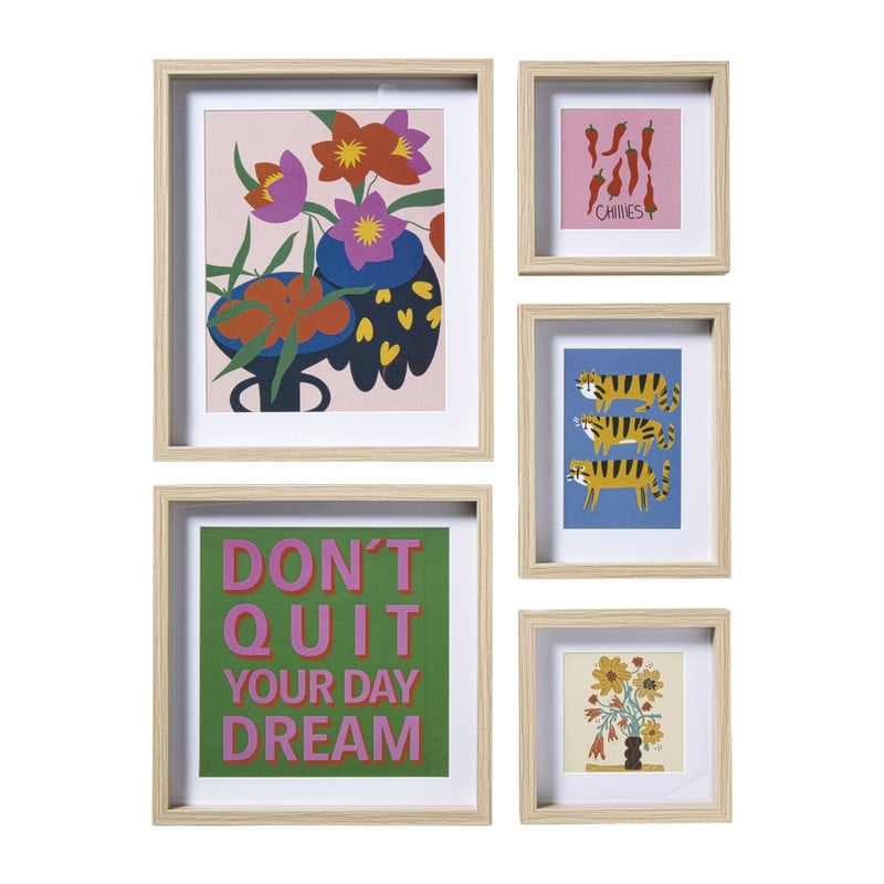 Xenos Fotolijsten set met posters - set van 5