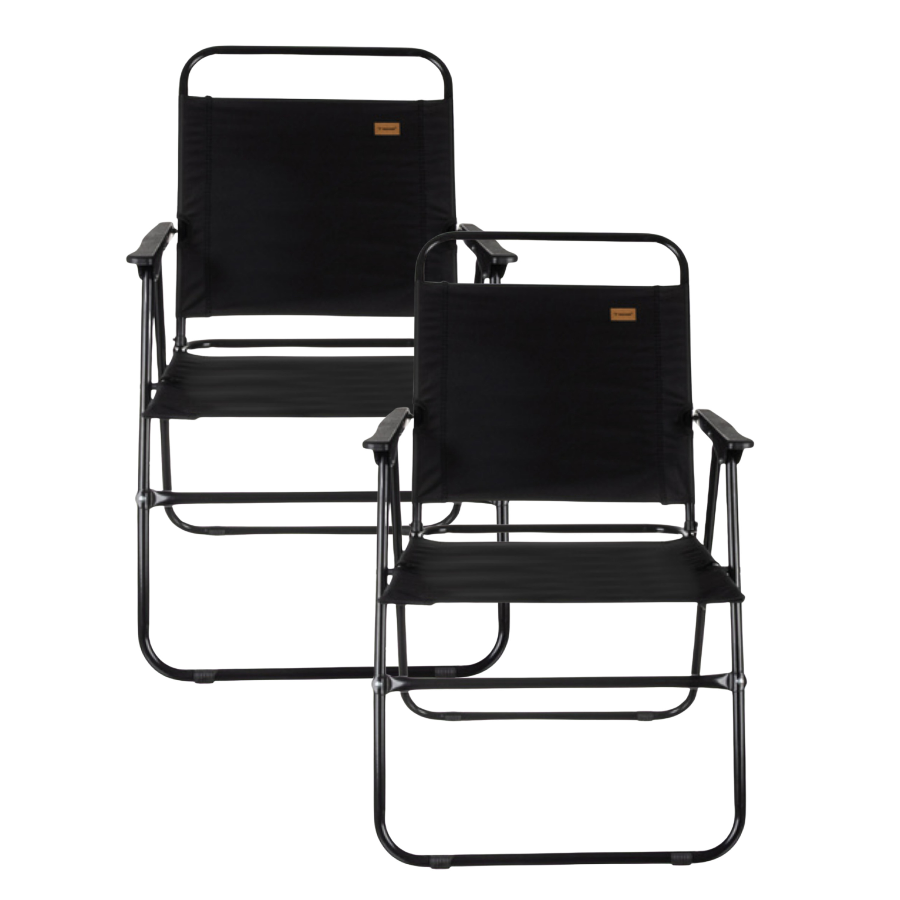 Trizand Klapstoel - 2x - zwart - 80 x 49 x 52 cm - tot 150 kilo - opvouwbaar - visstoel/campingstoel -