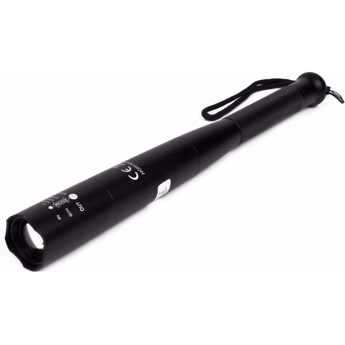 Hofftech Zaklamp - 5 lichtstanden - tactical - water- en schokbestendig - 30 cm - zoomfunctie -