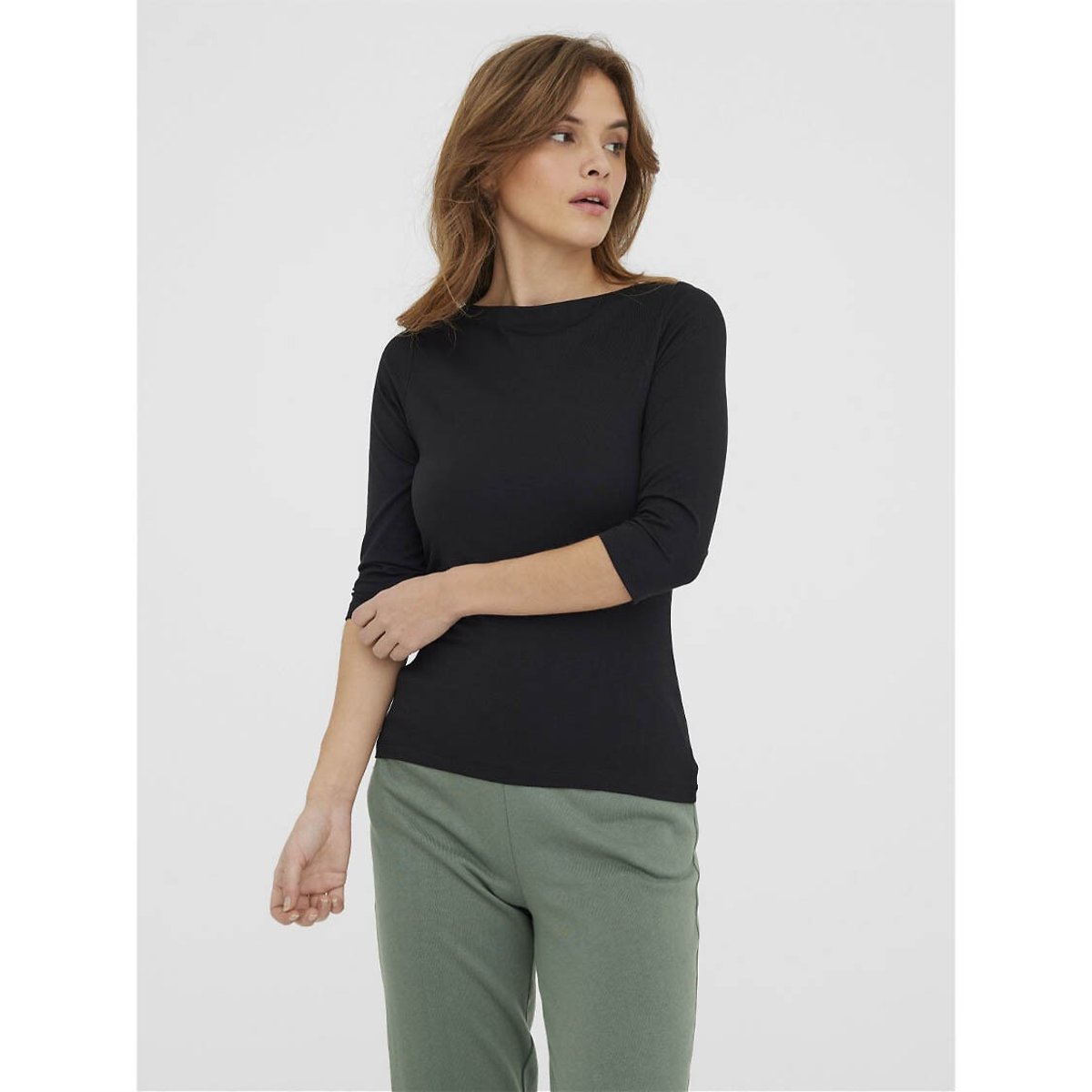 Vero Moda Shirt met 3/4 mouwen VMPANDA MODAL 3/4 TOP JRS NOOS